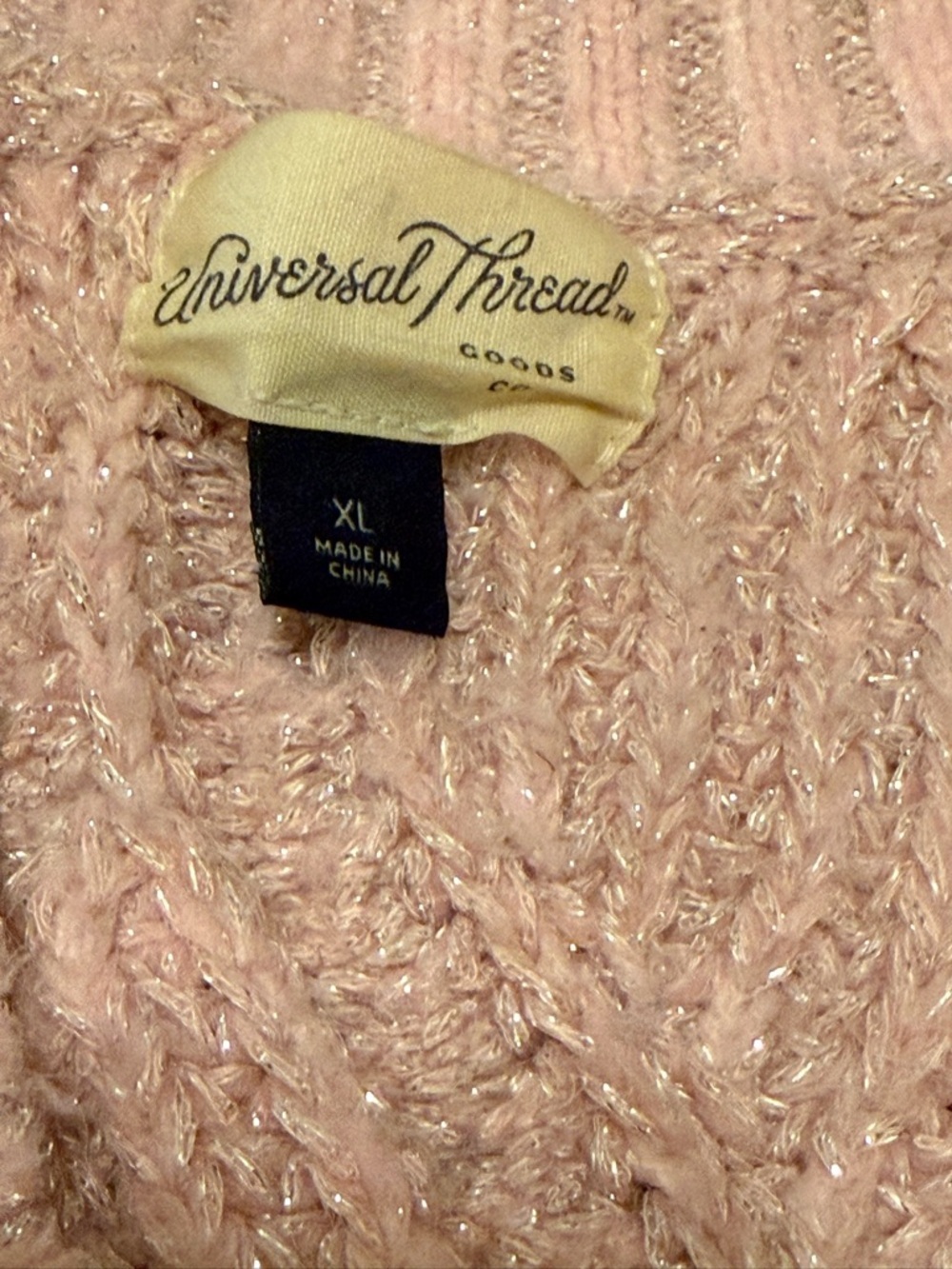 Universal Thread Cozy Cable-Knit Button Cardigan Sweater - Blush Size XL - Picture 5 of 5